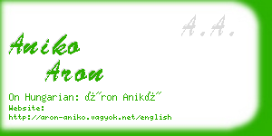 aniko aron business card